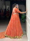 Orange Colour Georgette Wiith Bandhej Print Navratri Lehenga With Blouse Dupatta LNB1701 